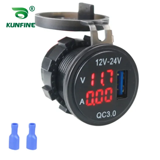 Chargeur voiture QC3 rapide voltmètre ampèremètre…