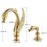 Robinet lavabo cygne bassin laiton doré finition… – vue 6