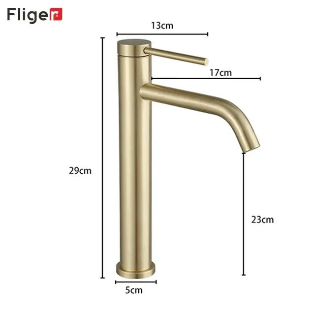 Fliger or noir robinet de salle de bains grand bassin… – vue 6
