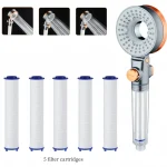 Cabine de douche avec filtre, pomme de douche haute pression avec 3 Modes, douches de salle de bain à économie d&rsquo;eau, pomme de douche de pluie