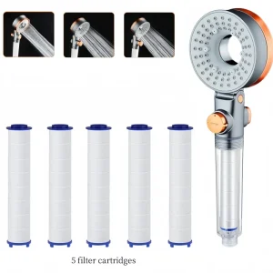 Cabine de douche avec filtre, pomme de douche haute pression avec 3 Modes, douches de salle de bain à économie d&rsquo;eau, pomme de douche de pluie