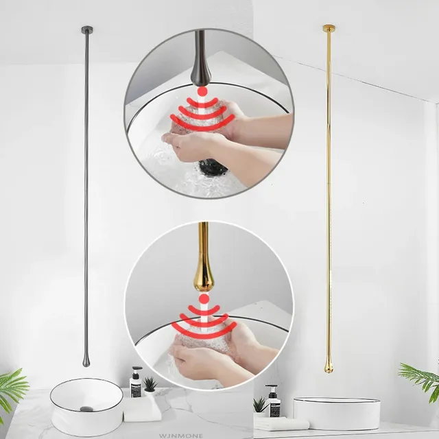 Robinet de lavabo à capteur noir intelligent – vue 3