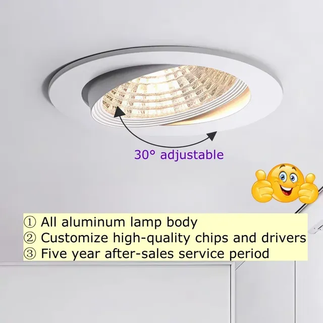 Plafonnier encastrable spot rond LED COB orientable… – vue 5