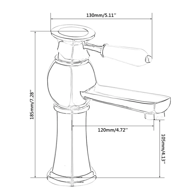 Robinet mitigeur de lavabo de comptoir – vue 7