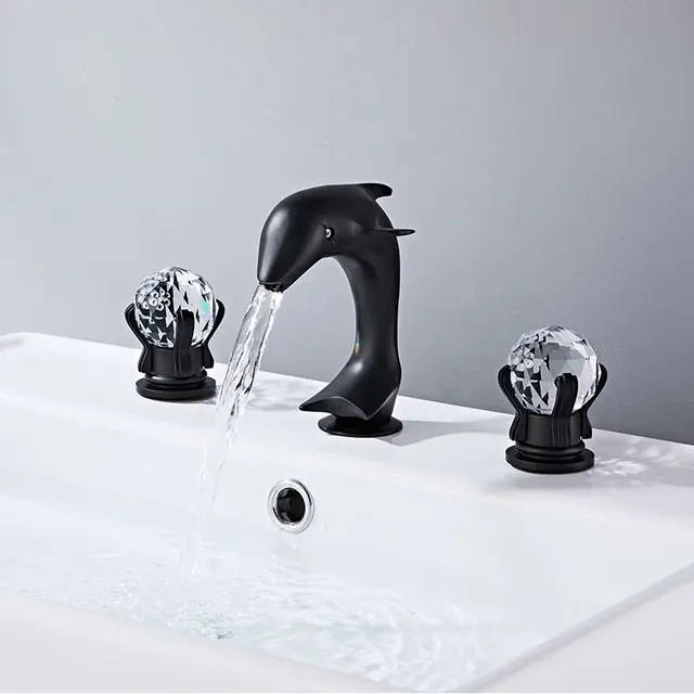 Robinet de Lavabo Noir Antique localité Poli – vue 2