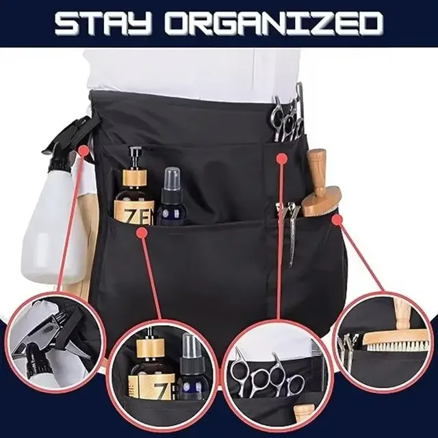 Tablier de coiffeur noir professionnel imperméable… – vue 4
