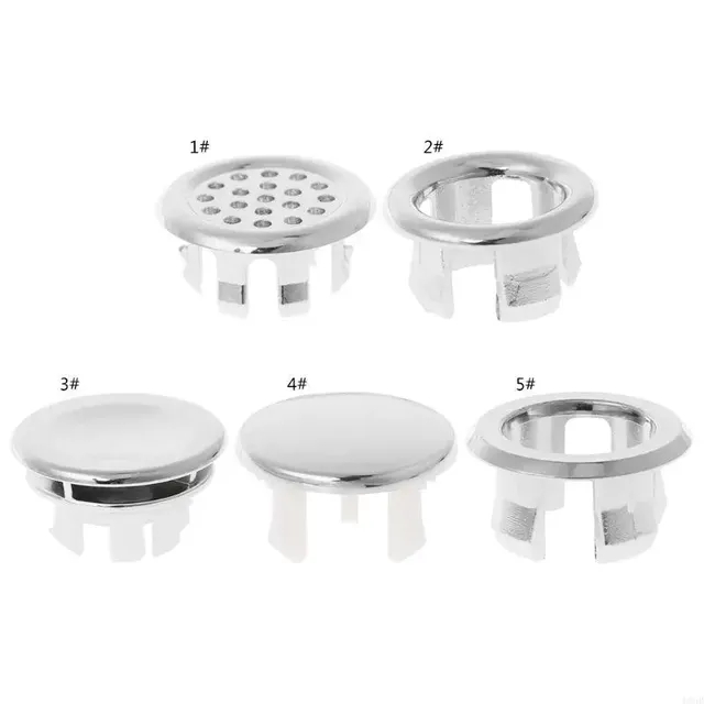 Anneau trop plein lavabo chromé plastique galvanoplastie… – vue 5