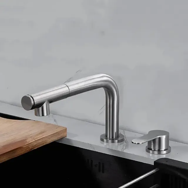 Robinet d'évier de cuisine extractible en acier inoxydable – vue 4