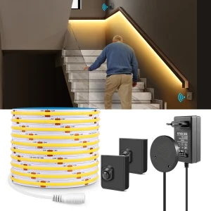 Capteur tactile de mouvement LED lumières sans fil ON/OFF interrupteur intelligent Cob bande lumière AC110v 220v à dc 24V LED couloir nuit escalier lumière