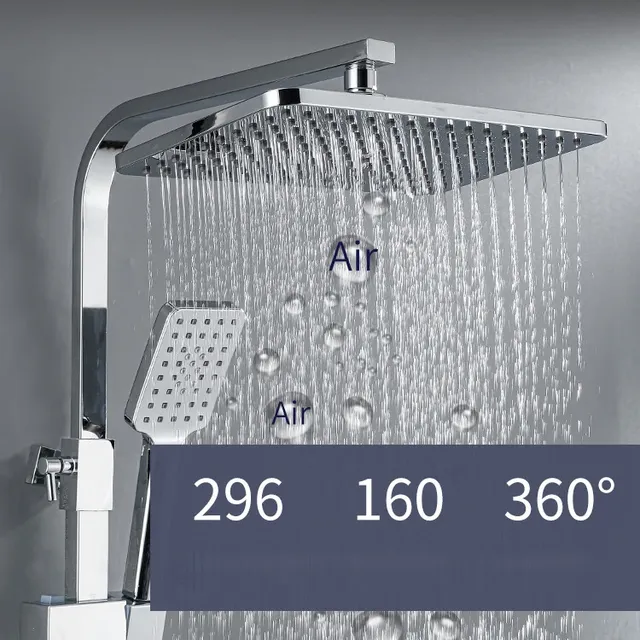 Colonne douche thermostatique chromée carrée grand… – vue 4