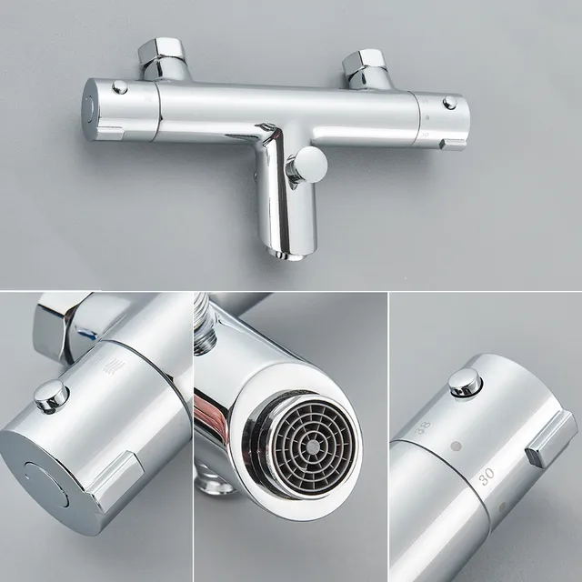 Ensemble de robinets de douche thermostatiques noirs – vue 5
