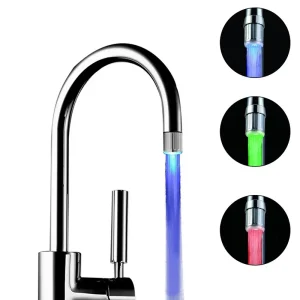 Robinet veilleuse lampe capteur hydroélectrique Led lumières pomme de douche température détectable veilleuses pour salle de bain plusieurs couleurs