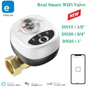 EWelink APP WiFi vanne intelligente DN15 /DN20 /DN25 arrêt intelligent d&rsquo;eau/gaz vanne à bille automatisée contrôle sans fil Compatible Alexa
