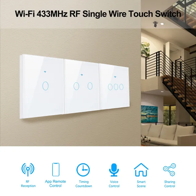 Interrupteur tactile mural WiFi – vue 3