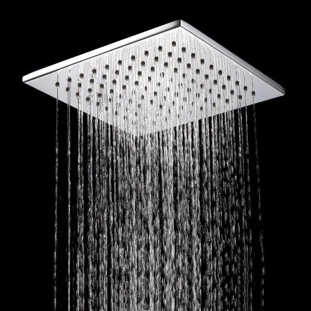 Pommeau douche pluie carré extra plat laiton profil fin… – vue 3
