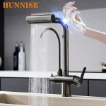 Robinet de cuisine à commande tactile avec pulvérisateur cascade extractible, mitigeur d&rsquo;évier de cuisine chaud et froid, robinets de cuisine à filtre tactile