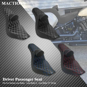 Siège conducteur et passager avec dossier pour moto, deux places, avant et arrière, coussin pour Harley, Softail, Low Rider, ST, FXLR, FLSB, S 2018-Up