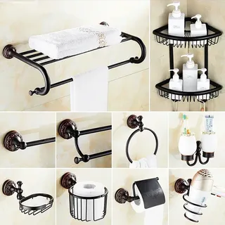Accessoires de salle de bains en Bronze noir