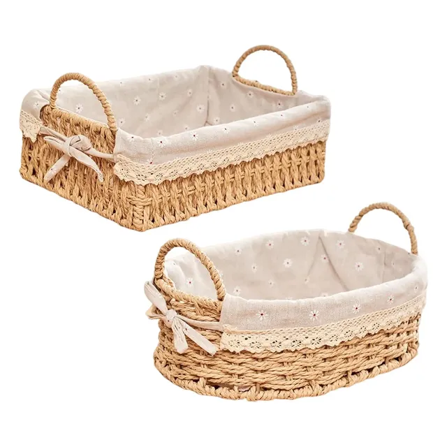 Paniers de rangement tissés à la main avec boîte à…