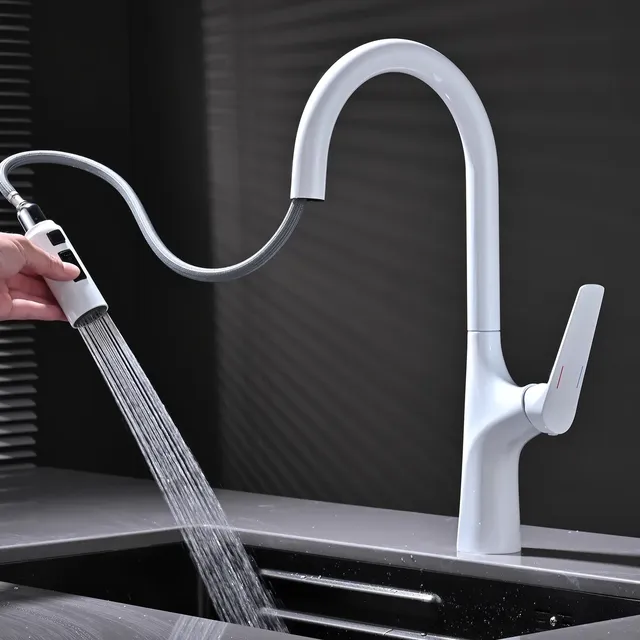 Robinet extractible de cuisine gris pistolet tout en… – vue 5