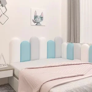 Panneaux muraux 3D Anti-collision souples, 1 pièce, panneau de tête auto-adhésif, autocollant mural pour chambre d&rsquo;enfant, décoration de maison