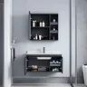 Meuble vasque mural contemporain anthracite mat… – vue 2