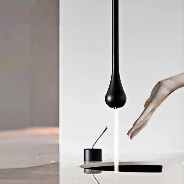 Robinet de sortie d'eau de style plafond en laiton noir… – vue 5