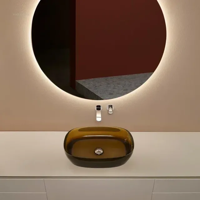 Éviers de salle de bains transparents nordiques