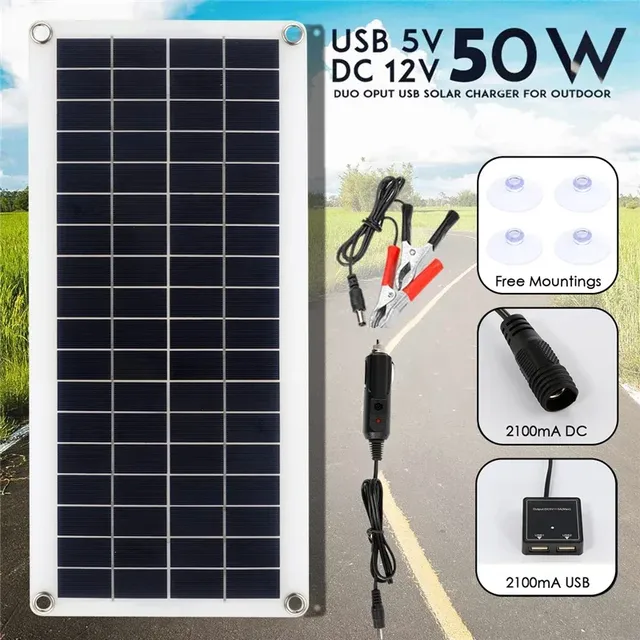 Panneau solaire monocristallin 50W 12V