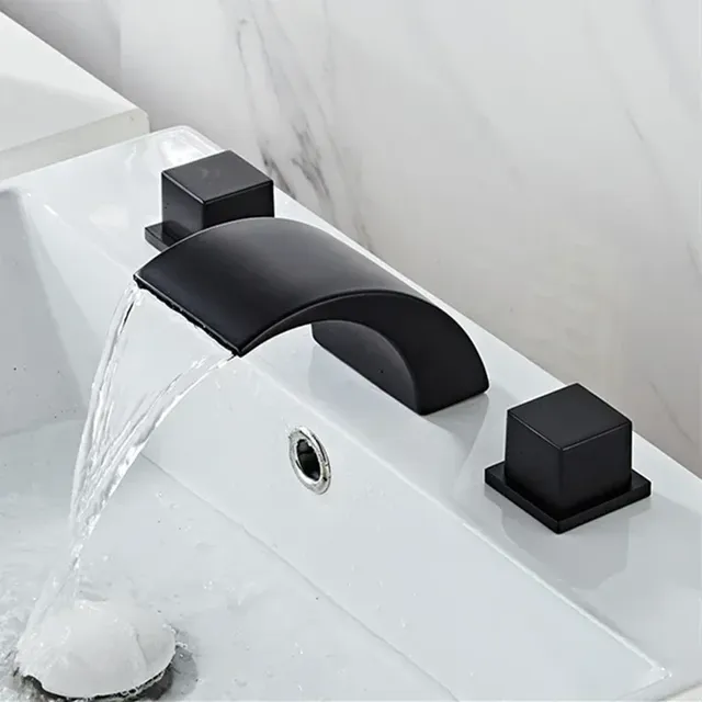 Robinet de lavabo de salle de bains noir – vue 4