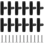 12 pièces/ensemble bouton d&rsquo;armoire durable bouton de tiroir en alliage d&rsquo;aluminium pratique poignée d&rsquo;armoire noire décorative pour meubles de maison Cabniet