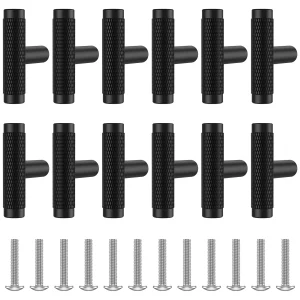 12 pièces/ensemble bouton d&rsquo;armoire durable bouton de tiroir en alliage d&rsquo;aluminium pratique poignée d&rsquo;armoire noire décorative pour meubles de maison Cabniet