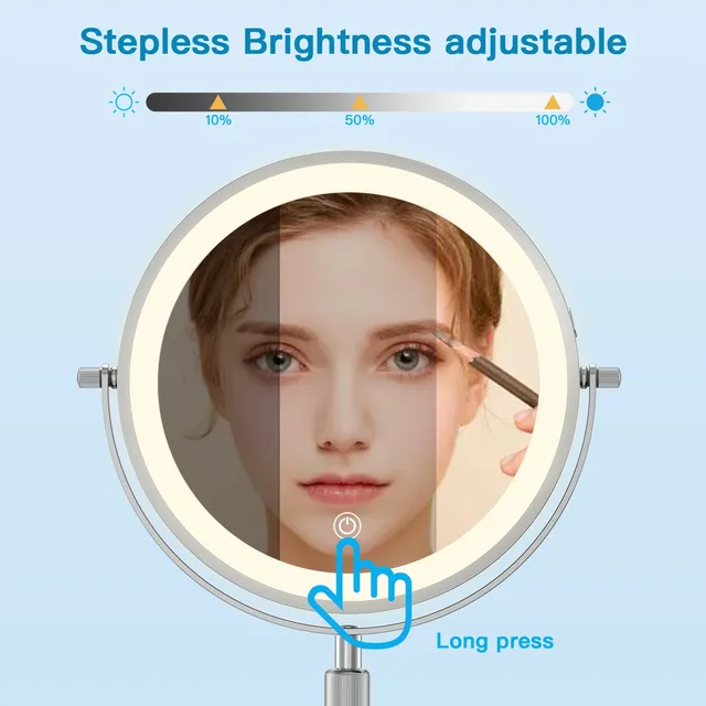 Miroir de maquillage de 8 pouces avec lampe lumineuse… – vue 6