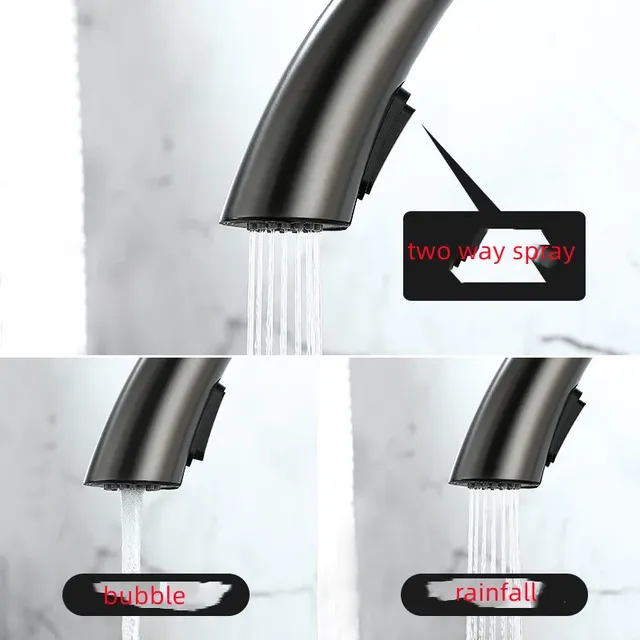 Mitigeur cuisine bec haut cygne inoxydable brossé or… – vue 5