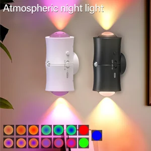 Applique murale à Induction de corps humain RGB tricolore, capteur de mouvement, lampe de bureau magnétique, lumière d&rsquo;ambiance pour la décoration de la chambre à coucher