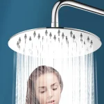 Pommeaux de douche cascade Ultra-fin en acier inoxydable de 8 pouces, haute qualité, pomme de douche à effet de pluie, carré et rond, accessoire de salle de bains