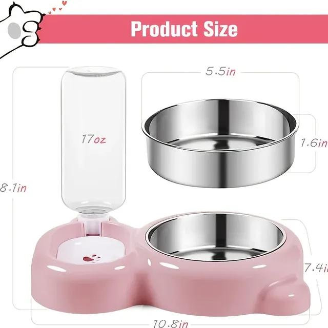Ensemble de bols doubles pour chat – vue 2