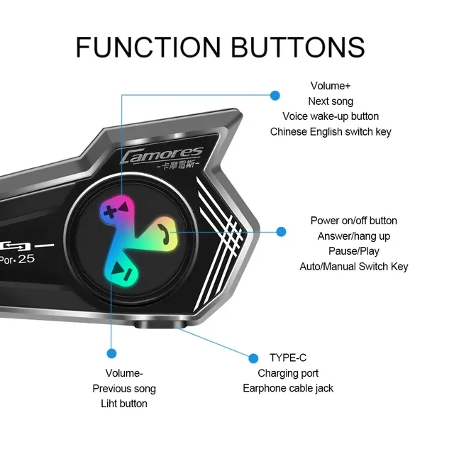 Bluetooth 5.4 casque de Moto sans fil casque mains… – vue 6
