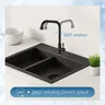 Robinet de cuisine en acier inoxydable noir G1/2 – vue 5