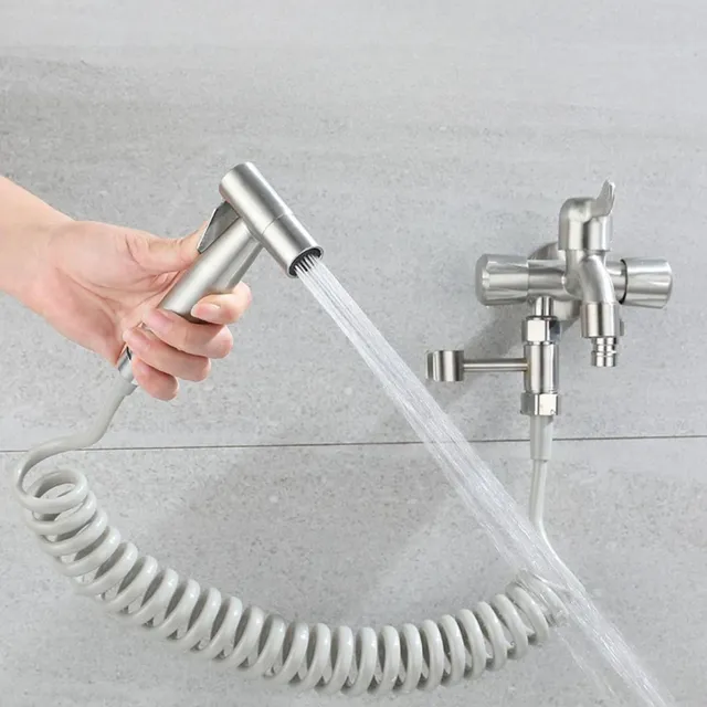 Robinet mural acier inoxydable 304 entrée triple sorties… – vue 7