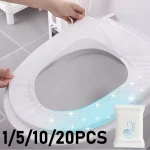 Siège de toilette blanc jetable, emballé individuellement, en tissu Non tissé, entièrement couvert, Portable, pour voyage d&rsquo;hôtel, 1/5/10/20 pièces