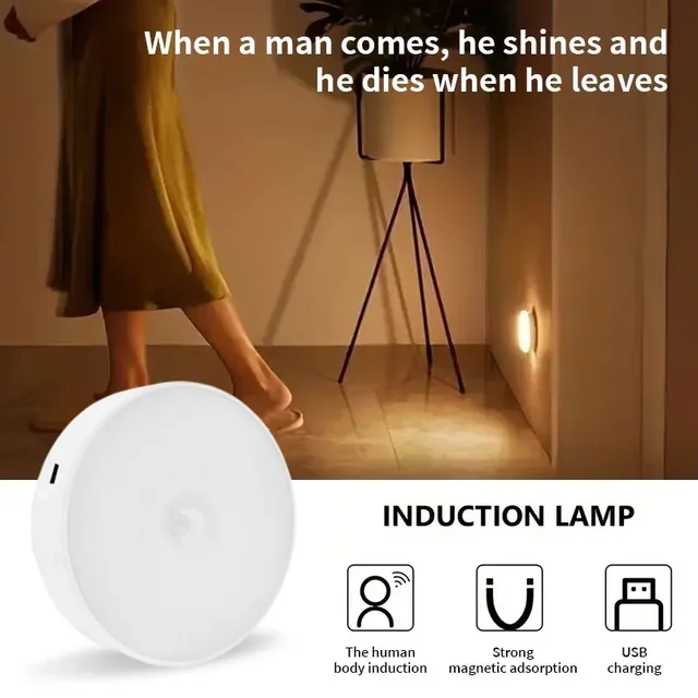 Détecteur de mouvement LED veilleuse USB Rechargeable… – vue 3