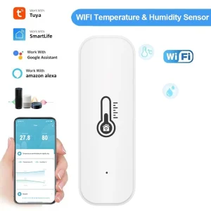 Tuya-Capteur de température et d&rsquo;humidité WiFi intelligent, hygromètre intérieur, contrôle Therye.com Smart Life, prise en charge d&rsquo;Alexa Google Assistant
