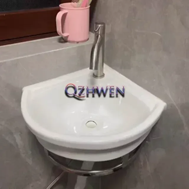 Lavabo mural en céramique pour petit appartement – vue 3