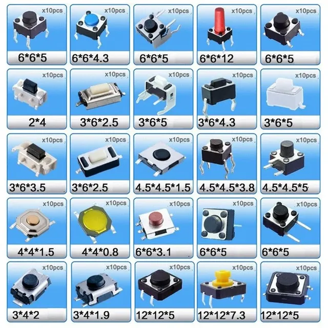 Tactile bouton poussoir interrupteur 2Pin 4Pin tactile… – vue 3