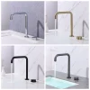 robinet lavabo noir or brossé mitigeur monotrou coudé bec rotatif 360 poignée unique céramique laiton chromé contemporain minimaliste