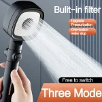 Pommeau de douche haute pression avec bouton d&rsquo;arrêt à une touche, 3 modes, filtre intégré, massage spa, déterminer la pomme de douche pour HOT