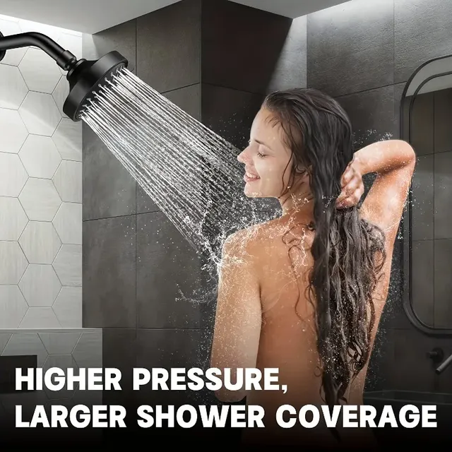 Pommeau douche rond quatre pouces cinq modes ABS noir… – vue 2