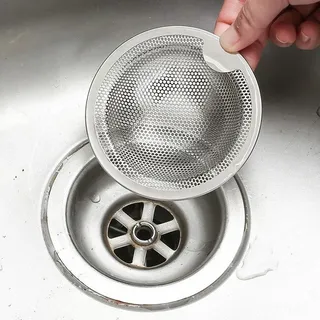 Filtre évier cuisine acier inoxydable maille fine bord silicone gris…