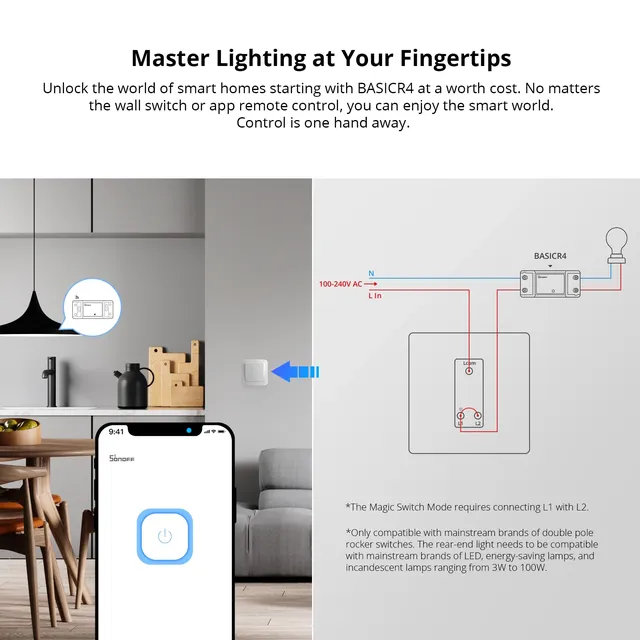 SONOFF-Joli Wifi BASICR4 pour maison intelligente – vue 4